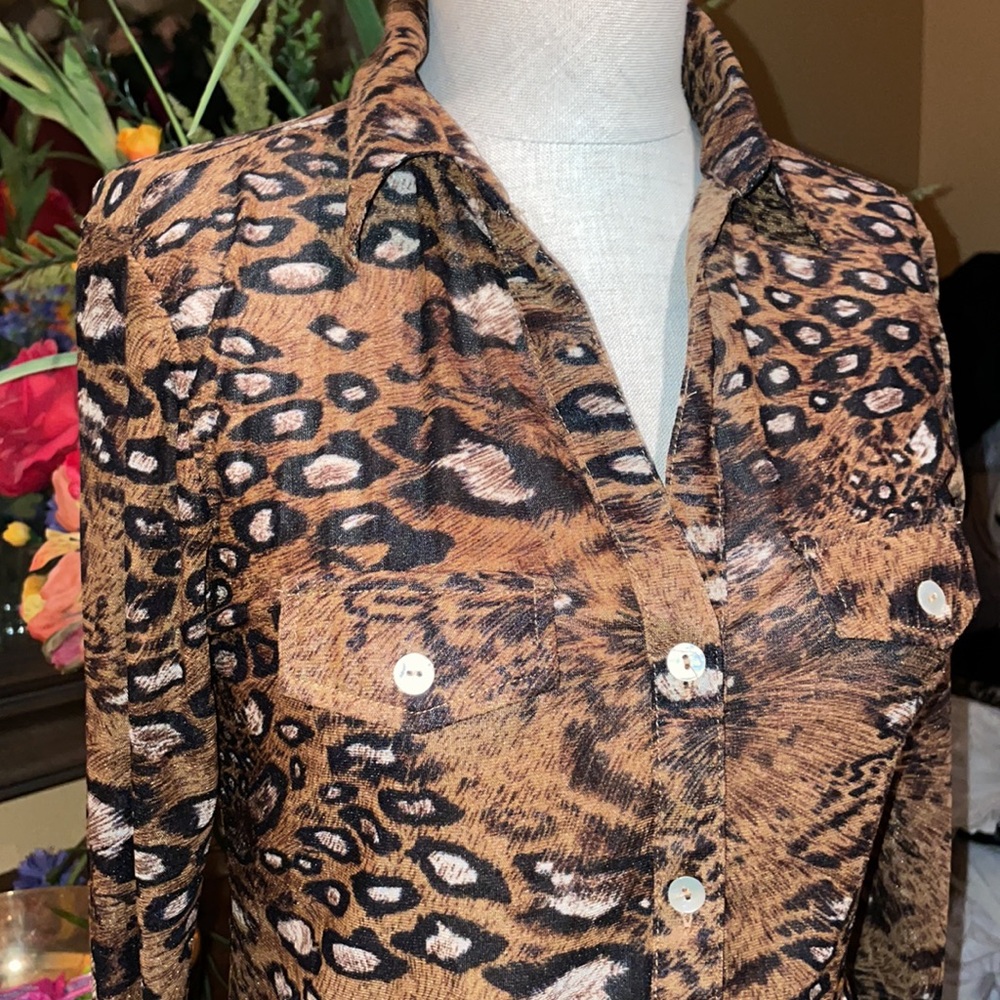 S Line Black Label Leopard Print Button Down Shirt - image 4
